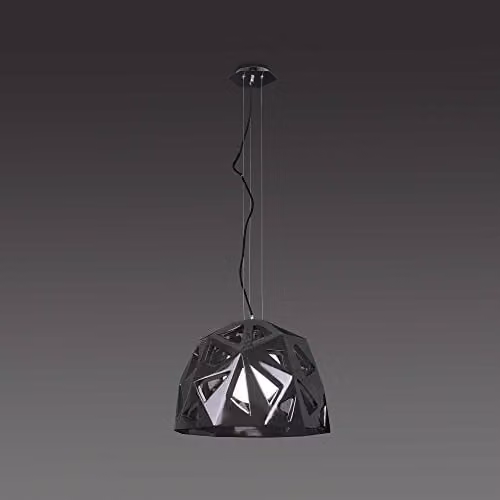 Mantra Iluminación Facette Pendant Light, Black and Chrome, E27