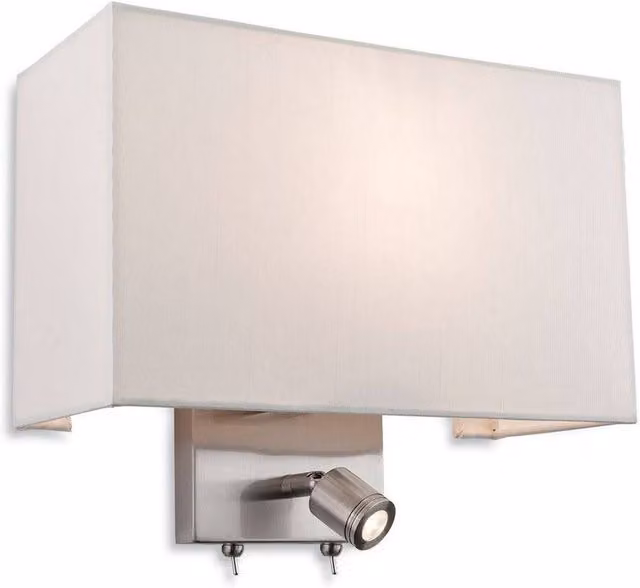 Netlighting Fargo Indoor Wall Reading Lamp with Beige Metal Shade and E27 Socket