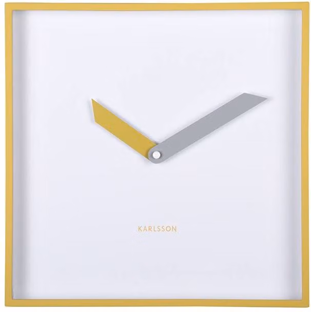 PRESENT TIME Karlsson Retro Geometric Analog Wall Clock in Citrine Yellow