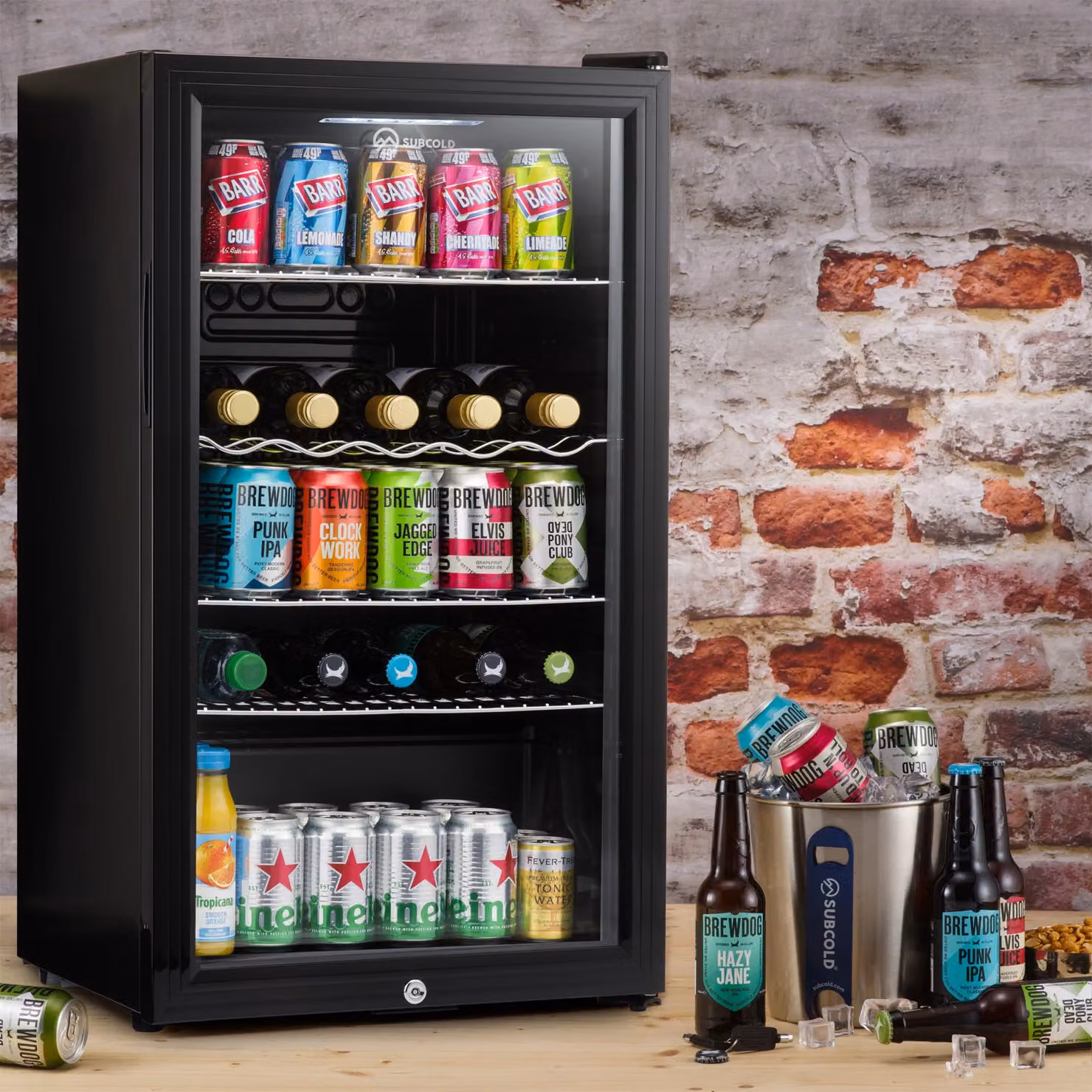 Subcold Super 85 LED Under Counter Beer Fridge in Black and Silver with Compressor and Lockable Glass Door, W/D/H: 43.5 x 47.5 x 84.8 cm – 2