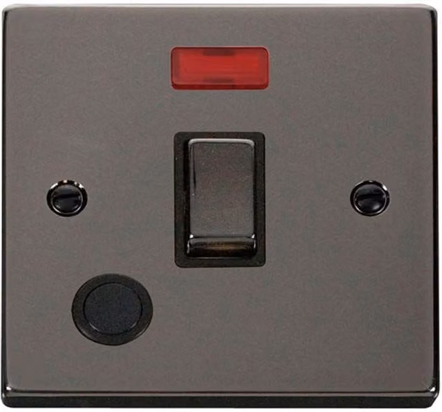 SE Home Black Nickel 1 Gang 20A Ingot DP Switch with Flex and Neon