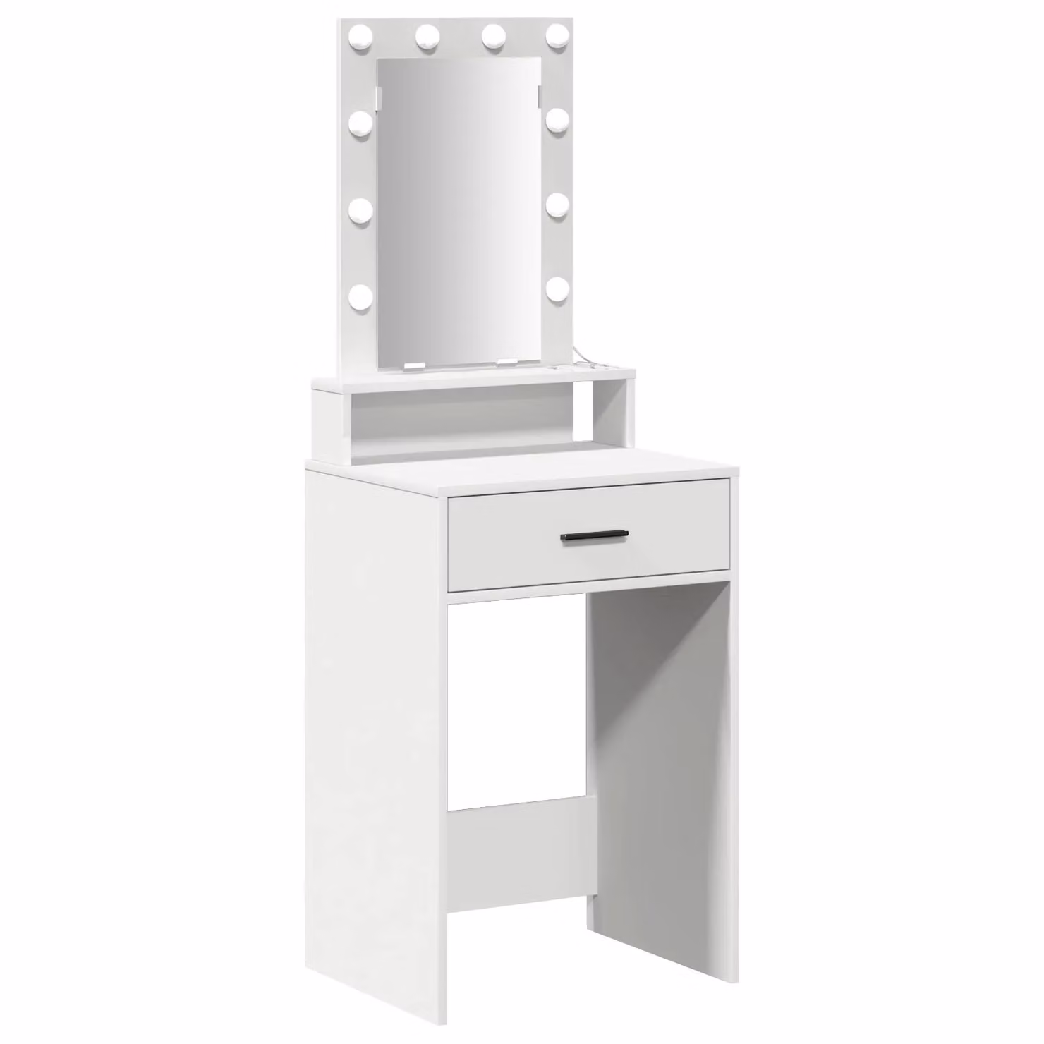 Berkfield Home White Dressing Table with Hollywood LED Lights, W: 50 cm, D: 41 cm, H: 140 cm – 2