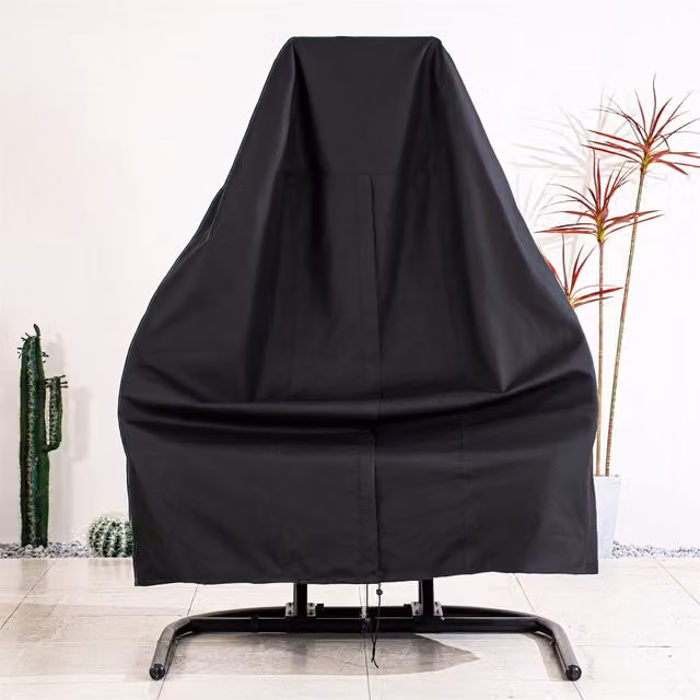 Abrihome Double Hanging Pod Chair Cover in Black Polyester