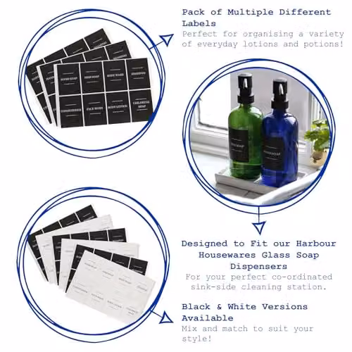 Harbour Housewares 48 Piece Soap Dispenser Label Set in Black – 2