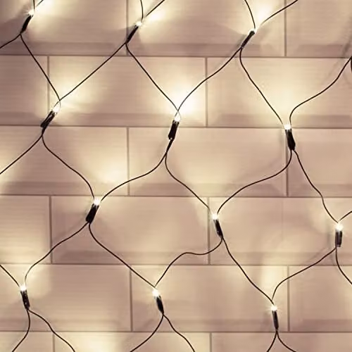 The Christmas Workshop 108 LED Bright White Net Christmas Window Lights, W/H: 120 x 120 cm
