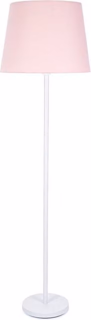 ValueLights Charlie Classic Floor Lamp with White and Pink Fabric Tapered Shade