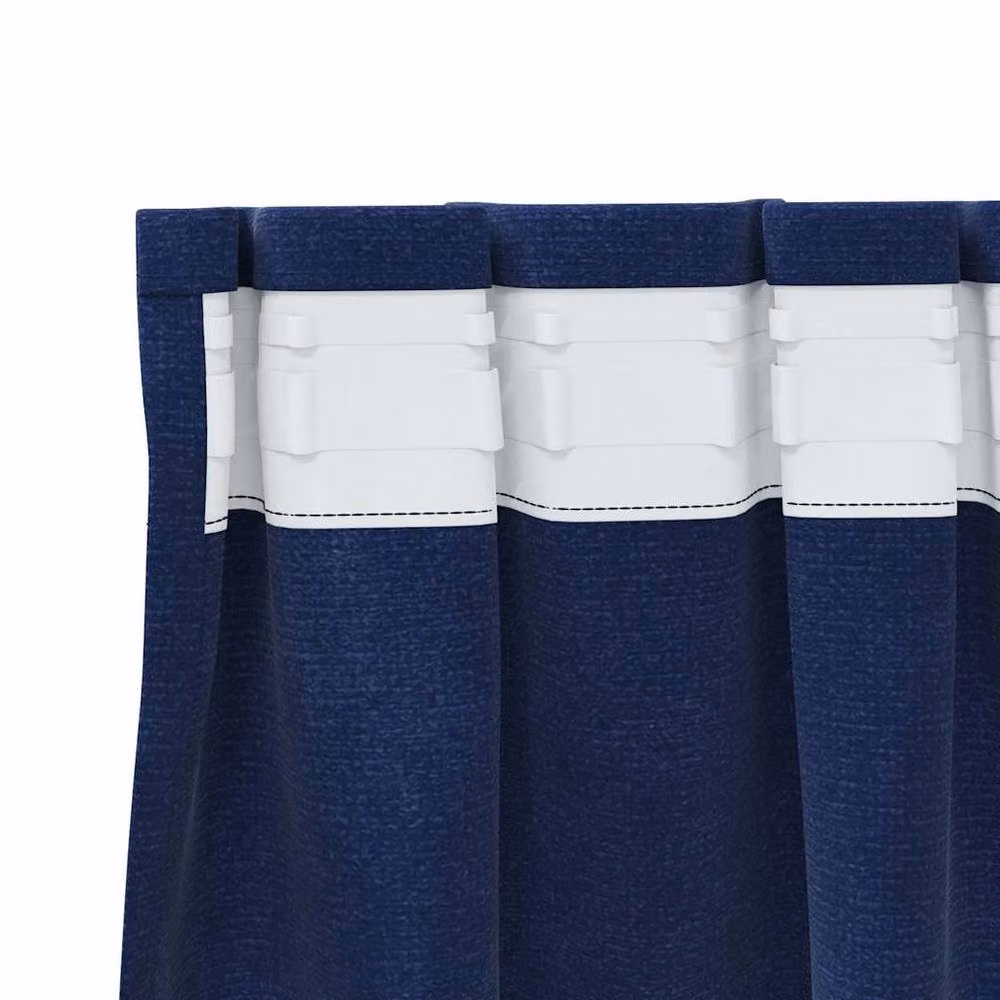 Berkfield Home Elegant Dark Blue Velvet Blackout Curtains with Top Tape, 2 Pack – 5