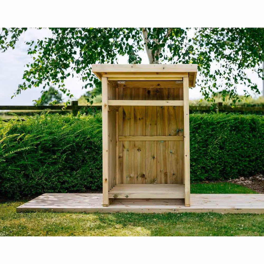 The Garden Village Billington Mini Log Store in Brown, L96 x W89 x H123 cm – 2