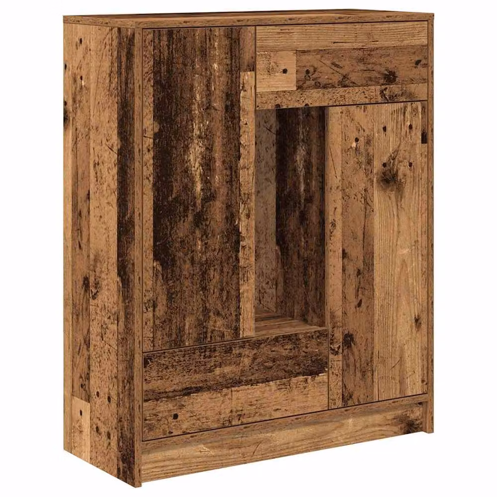 Berkfield Home Rustic Old Wood Sideboard with Drawers and Doors in Brown W/D/H: 73 x 31 x 90 cm – 2