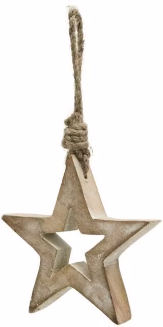 KDMD White Small Wooden Hanging Star for Rustic Christmas Decor – 1