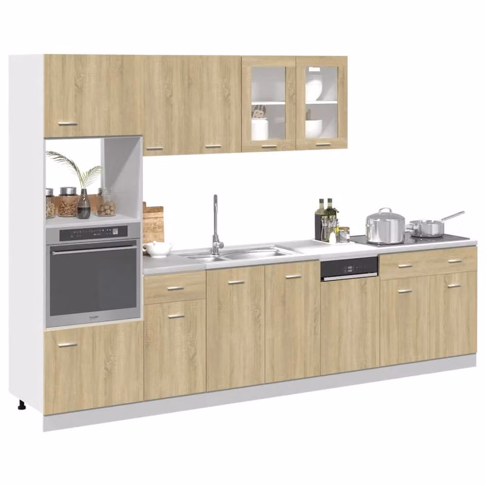 Berkfield Home Lyon 7 Piece Kitchen Cabinet Set in Brown Sonoma Oak Engineered Wood – 2