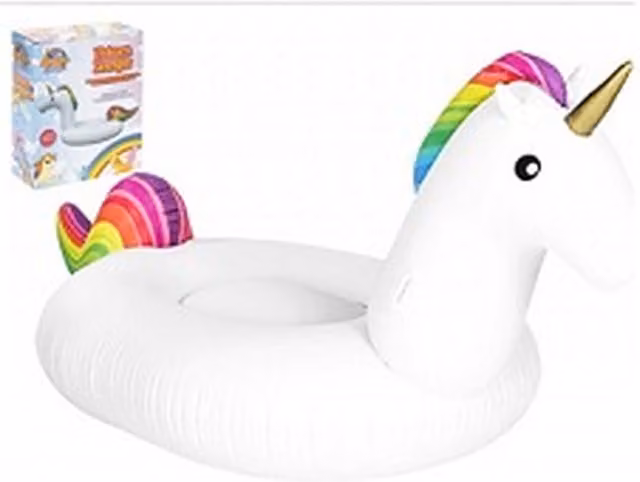 UMKYTOYS Inflatable Unicorn Pool Float Lounger, Multicolour