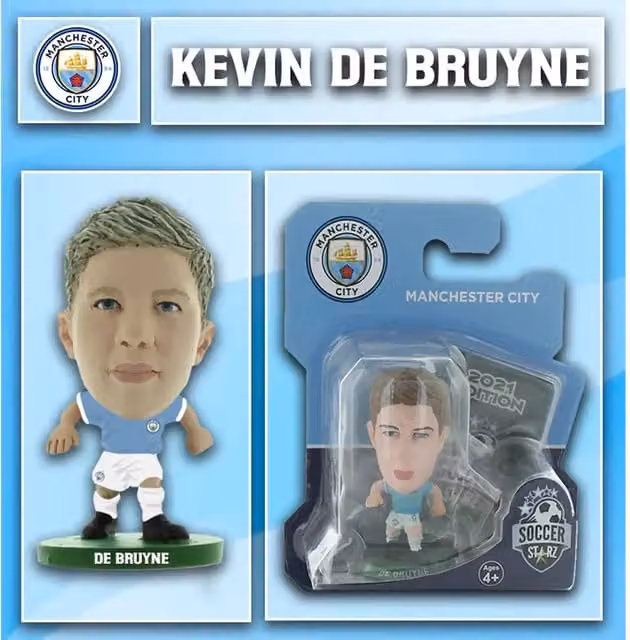 SoccerStarz Manchester City FC Kevin De Bruyne ClassicKit Mini Figure, Blue, Height: 5 cm