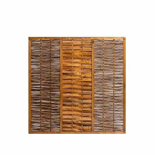 Primrose Premium Hand Woven Impregnated Willow Hurdle, Brown, W: 182 cm, H: 182 cm – 1
