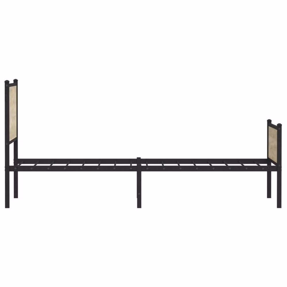 Berkfield Home Metal Bed Frame in Sonoma Oak and Light Brown, W: 100 cm, D: 200 cm – 4