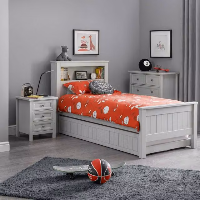 Julian Bowen Maine Set of Underbed Storage in Grey Lacquered MDF and Wood