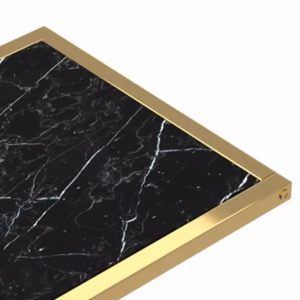Berkfield Home Black Marble Computer Side Table with Tempered Glass W/D/H: 50 x 35 x 65 cm – 3