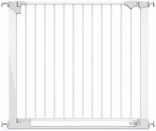 Safetots White Extendable No-Drill Metal Baby Gate for Doors and Stairs