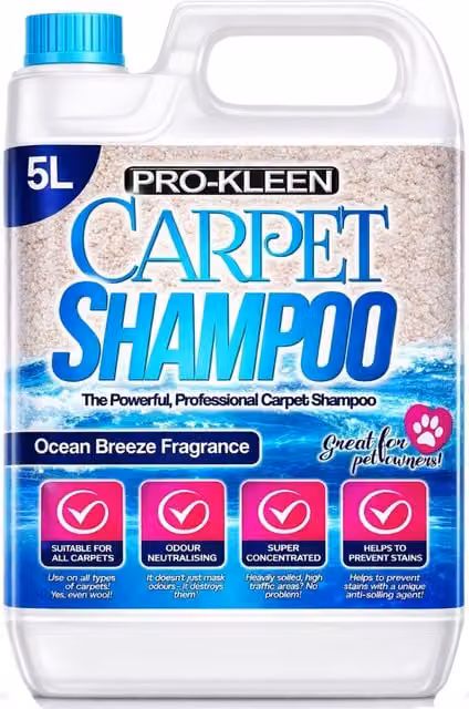 ProKleen Carpet Cleaning Shampoo and Odour Remover with Ocean Breeze Fragrance, 5 l