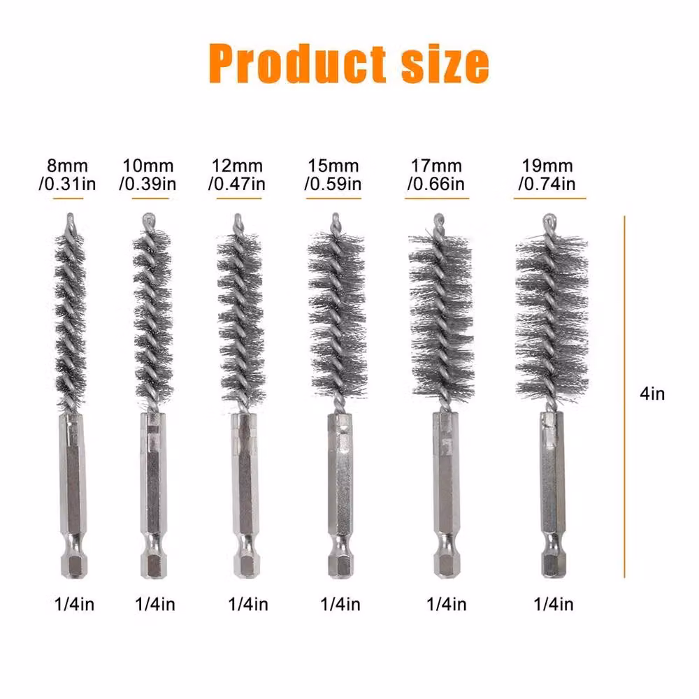 SPETLEK Silver Stainless Steel Electric Drilling Round Tube Brushes for Metal – 2