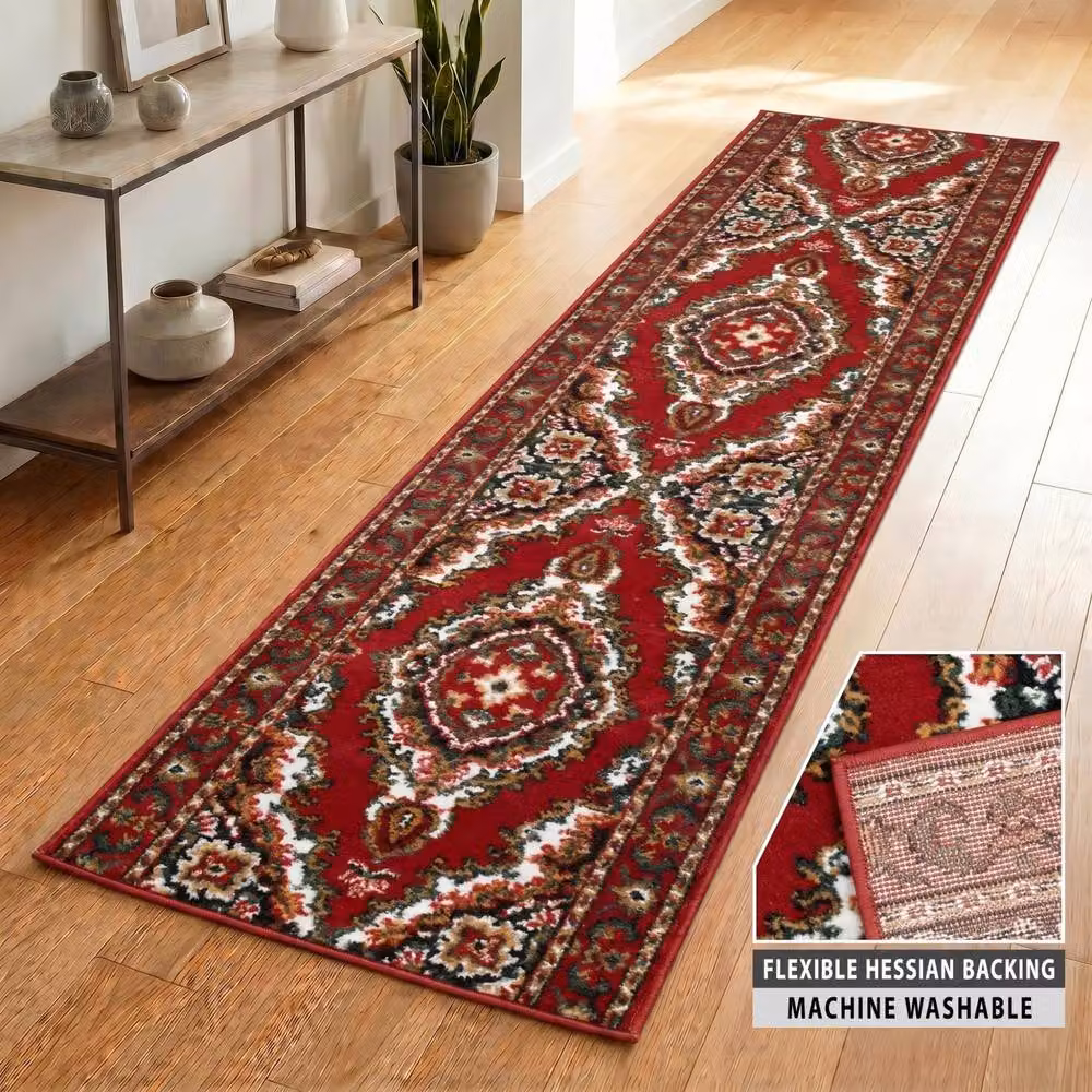 Bravich LTD Texas Medallion Traditional Hallway Runner Rug, Red, W: 60 cm, L: 900 cm – 4