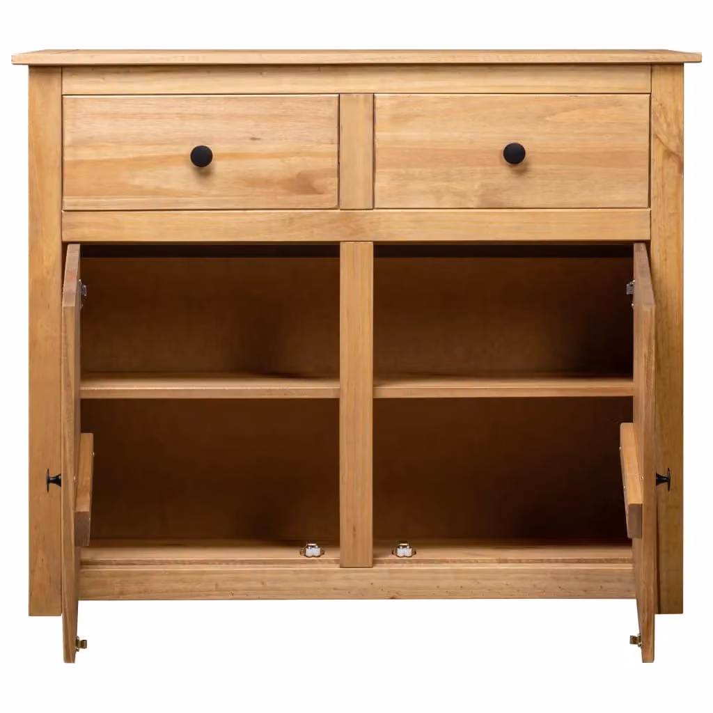 Berkfield Home Panama Range Solid Pinewood Sideboard in Brown, W/D/H: 93 x 40 x 80 cm – 2