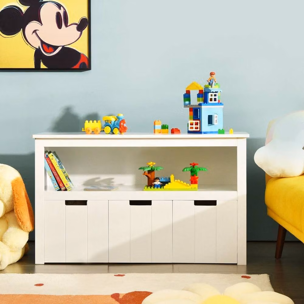 Kelvenix 3-Drawer Toy Chest and Cube Shelf in White – 2