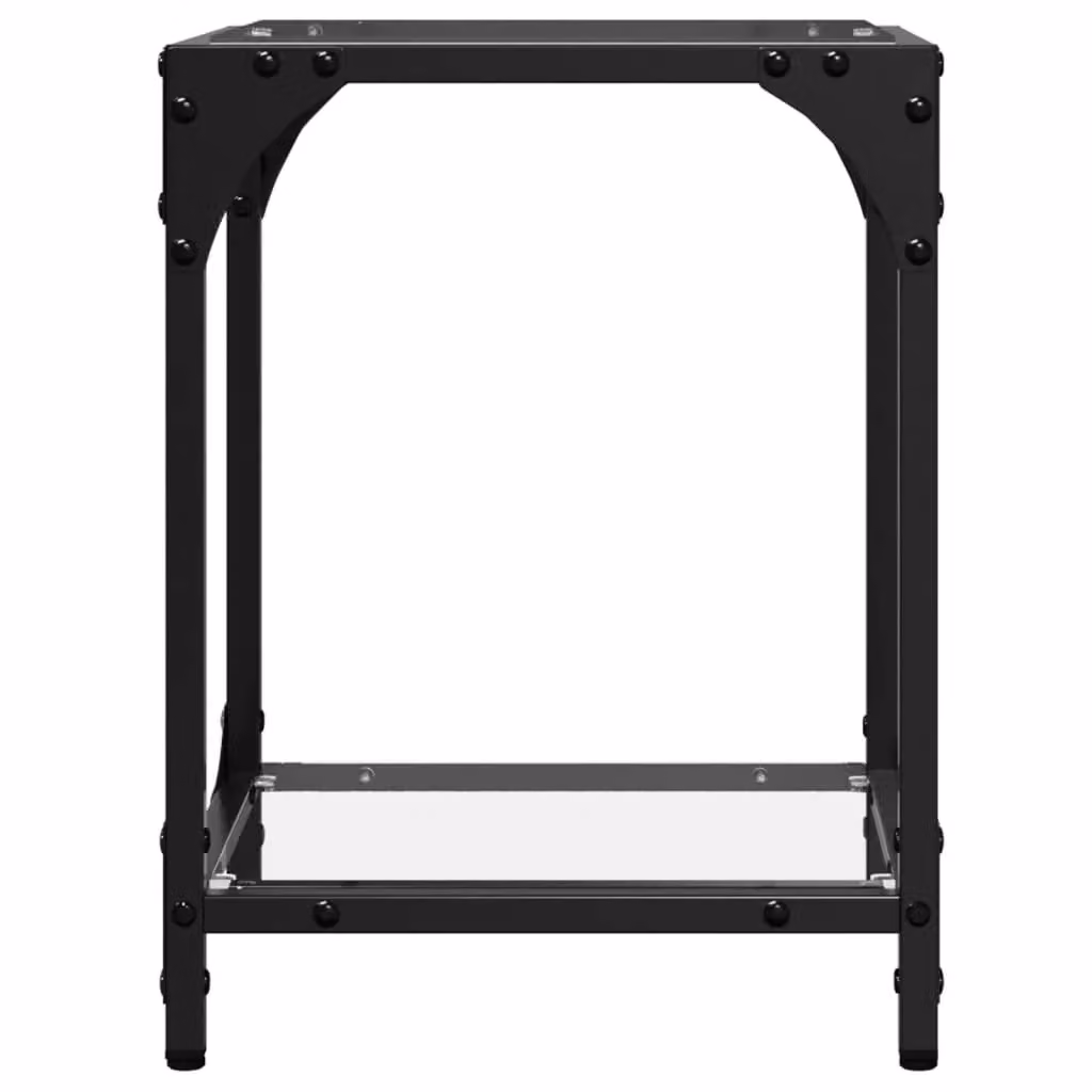 Berkfield Home Modern Square Coffee Table with Transparent Glass Top and Black Steel Frame, W/D/H: 30 x 30 x 40 cm – 3