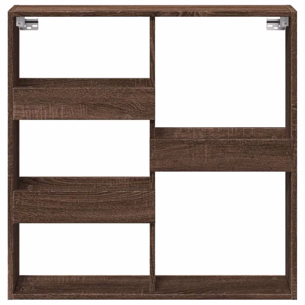 Berkfield Home Wall Cabinet in Brown Oak, W/D/H: 80 x 15 x 80 cm – 4