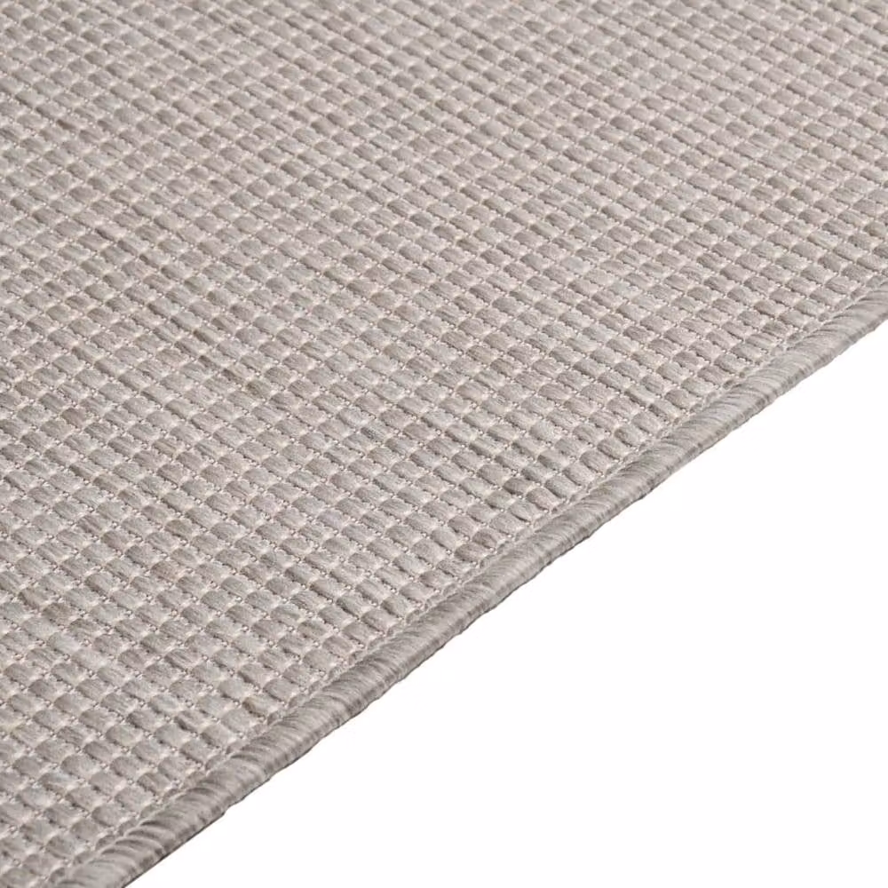 Berkfield Home Outdoor Flatweave Round Rug in Beige, W: 120 cm