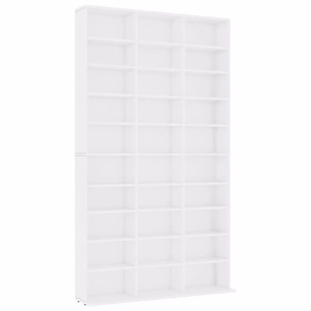 Berkfield Home White CD Cabinet in Engineered Wood, W: 102 cm, D: 16 cm, H: 177.5 cm – 2