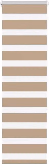Berkfield Home Zebra Blind in Sand Brown, W: 45 cm, H: 150 cm, Polyester Fabric
