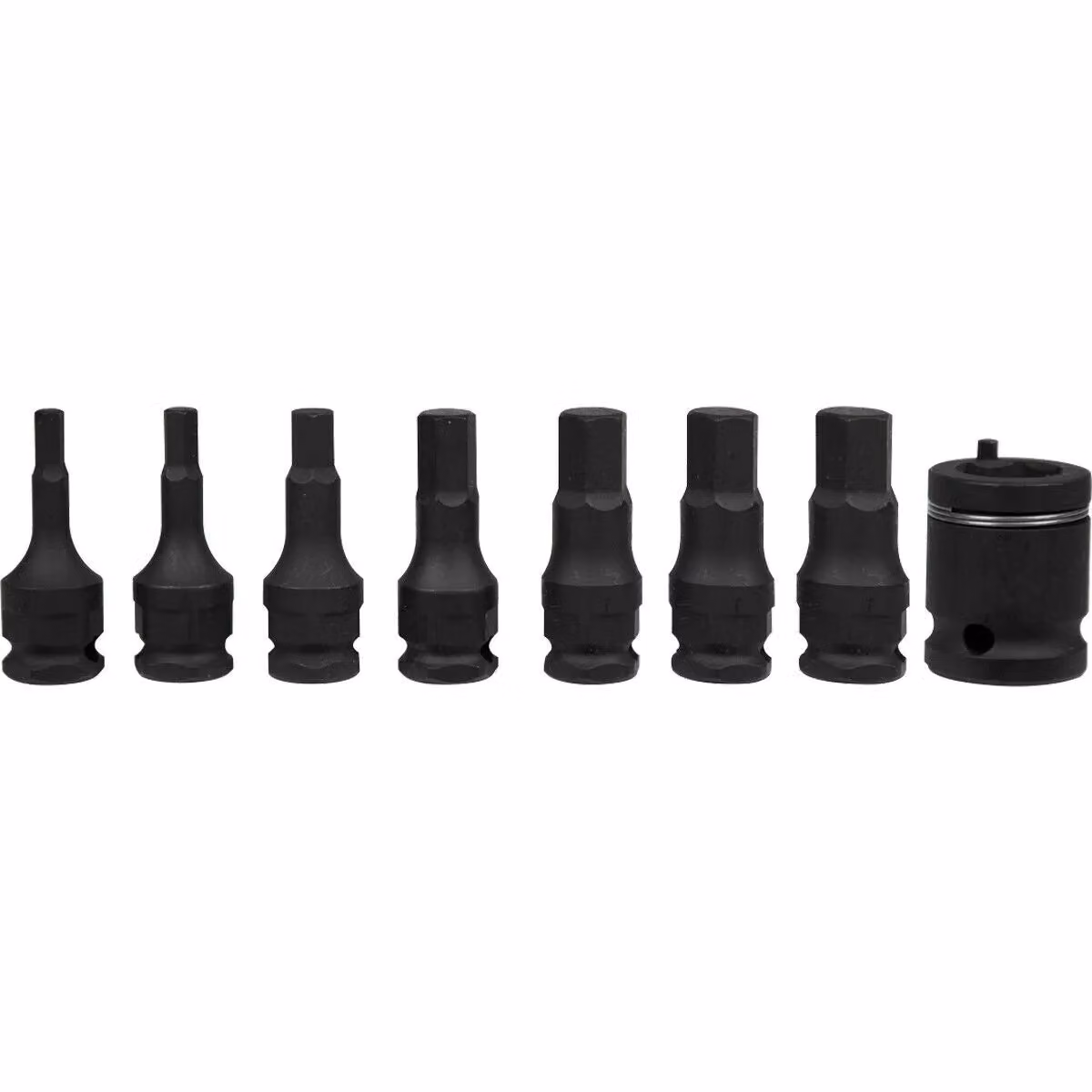 Loops 8 Piece Premium Hex Impact Socket Bit Set in Black and Multicolour, 3/8 inch Sq Drive with Quick Change Adaptor, Made from Chrome Molybdenum Steel – 3