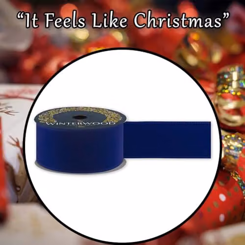 VFM e-Store Christmas Ribbon Garland in Blue, W/H: 6 x 12 cm – 6