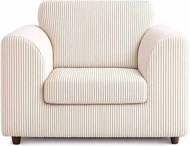 Furnishings For Less UK Luxor Jumbo Cord Fabric Armchair in Cream