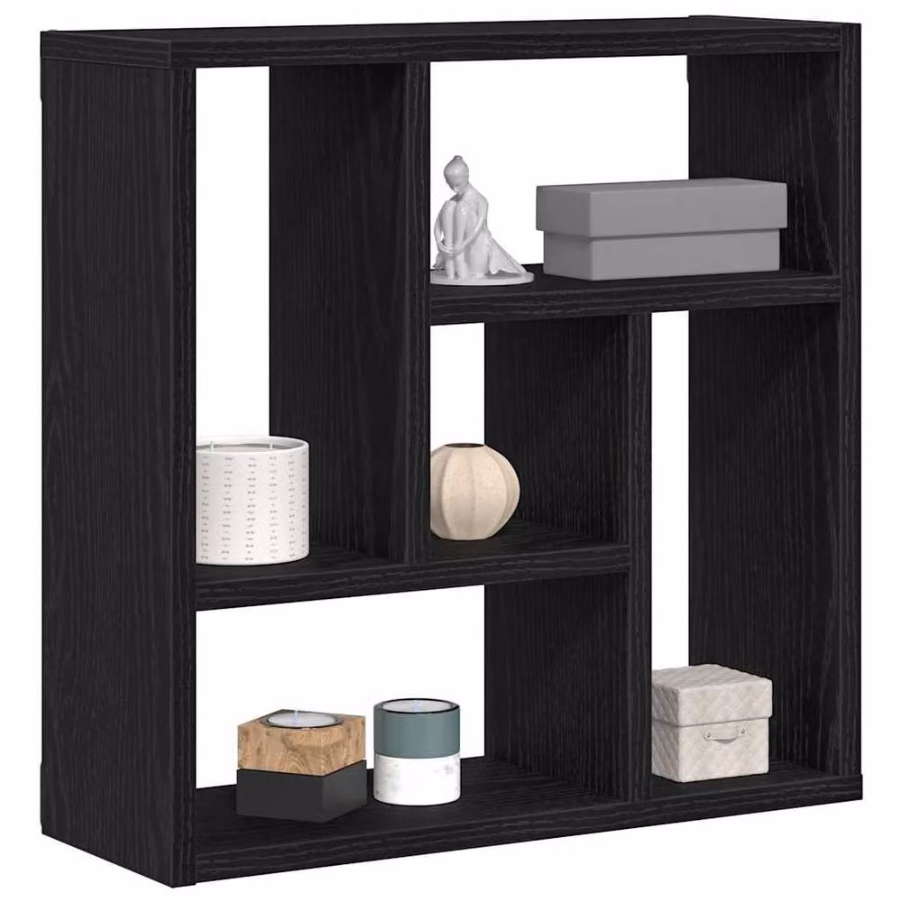 Berkfield Home Wall Mounted Shelf in Black Oak, W/D/H: 45 x 16 x 45 cm – 3