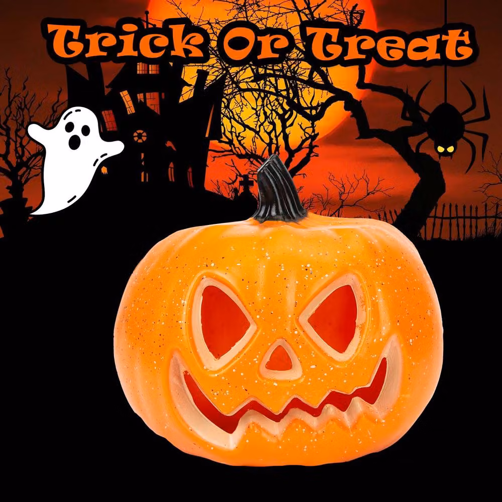 VFM e-Store Orange LED Light Up Pumpkin Tabletop Halloween Decoration – 3