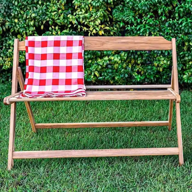 FORGEVIO Teak Folding Garden Bench in Brown – 1