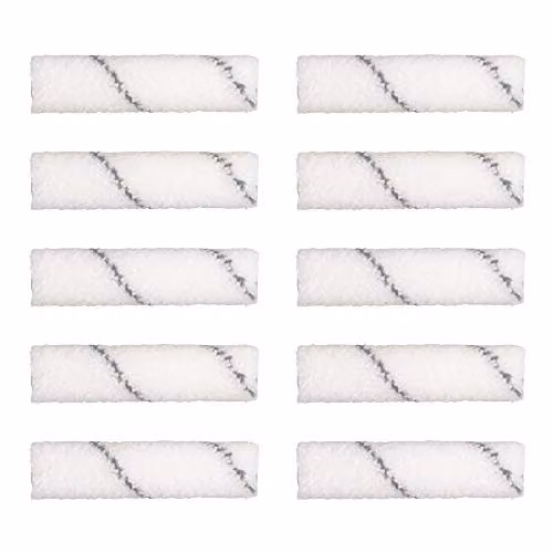 Harris Seriously Good Walls & Ceilings 4in Mini Roller Refill Sleeves for Water Based Paint, White, 10 Pack