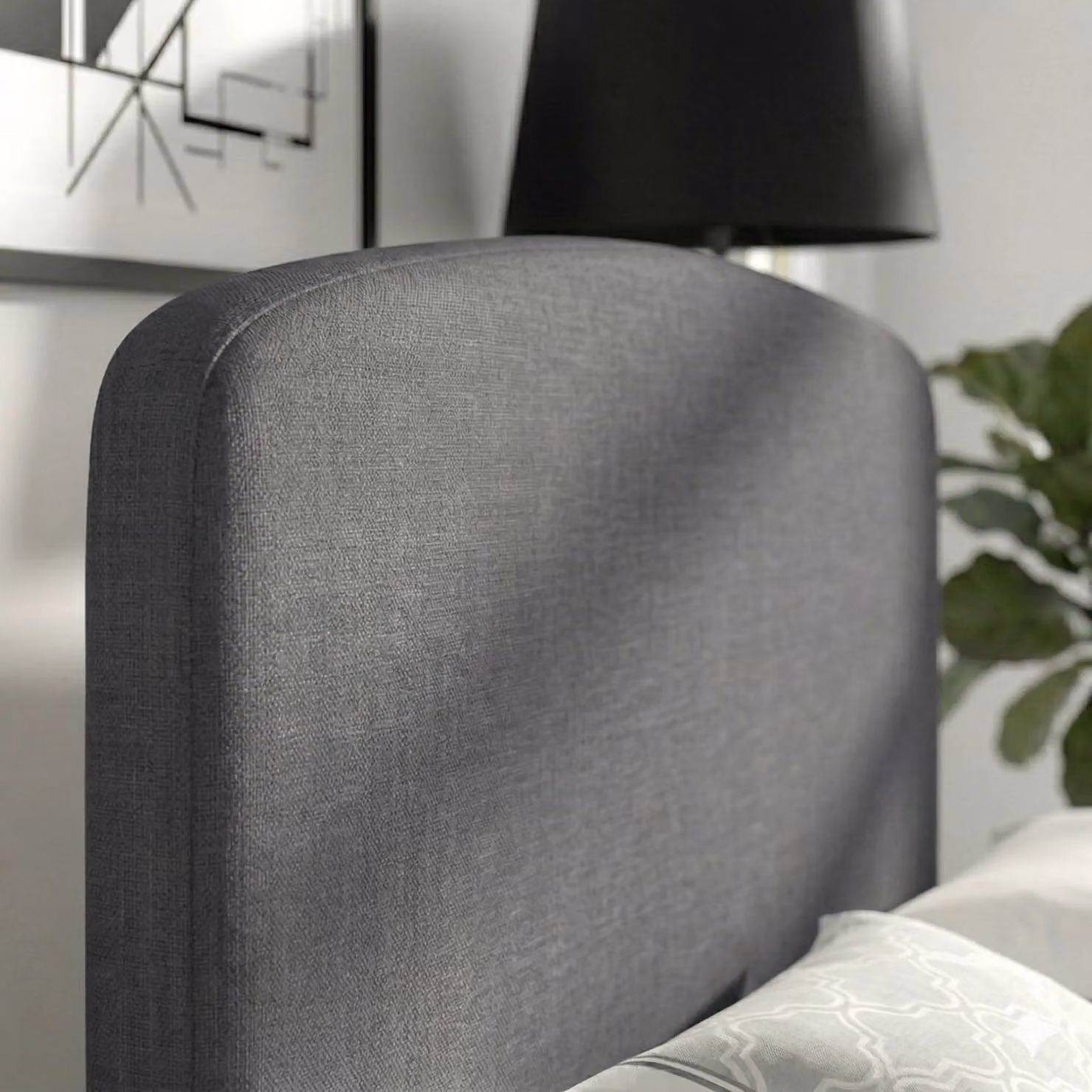 OAT Home Delamere Modern Low Headboard Upholstered Ottoman Storage Bed Frame in Grey, Size: Double (140 x 200 cm) – 3