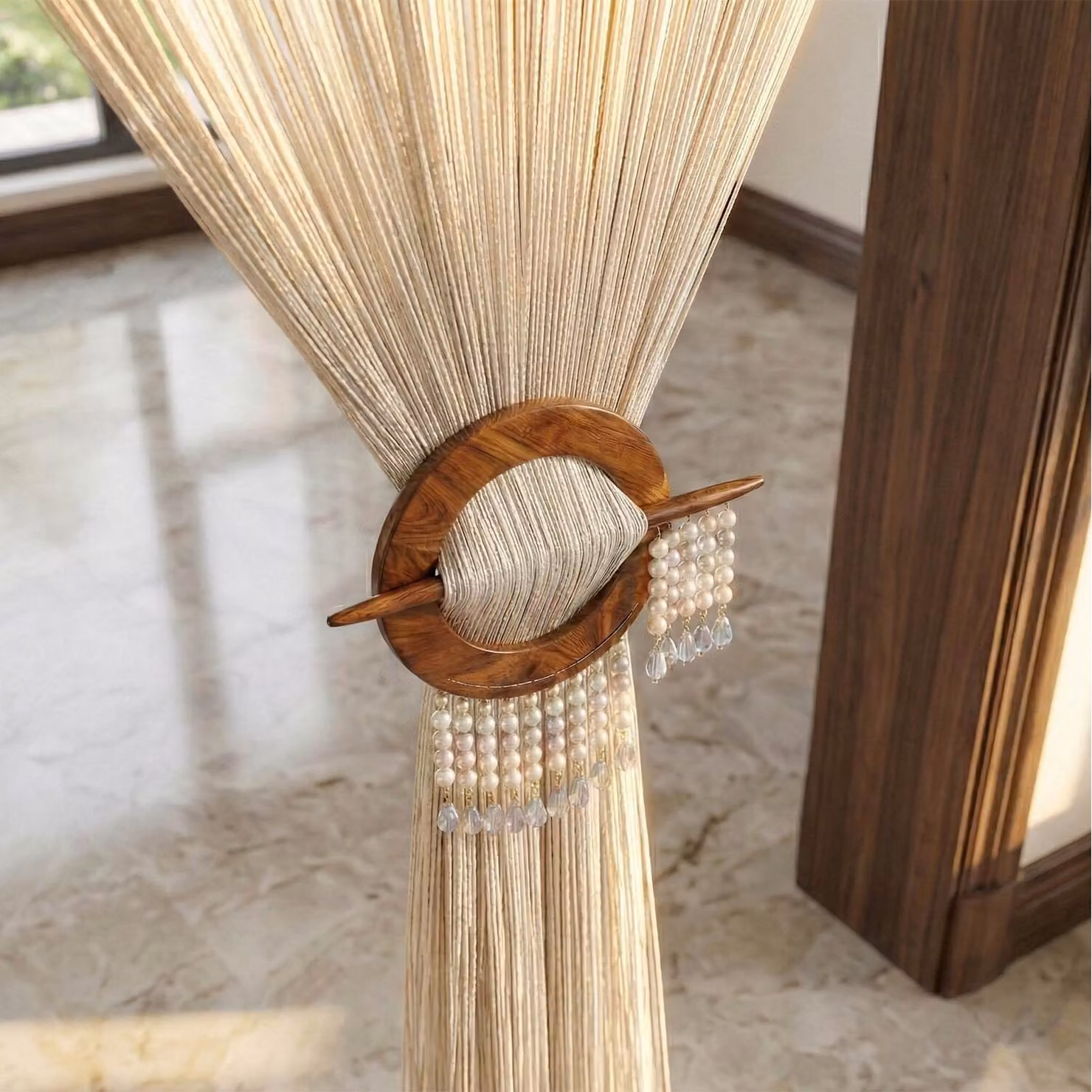 Homescapes White Polyester String Curtain – 2