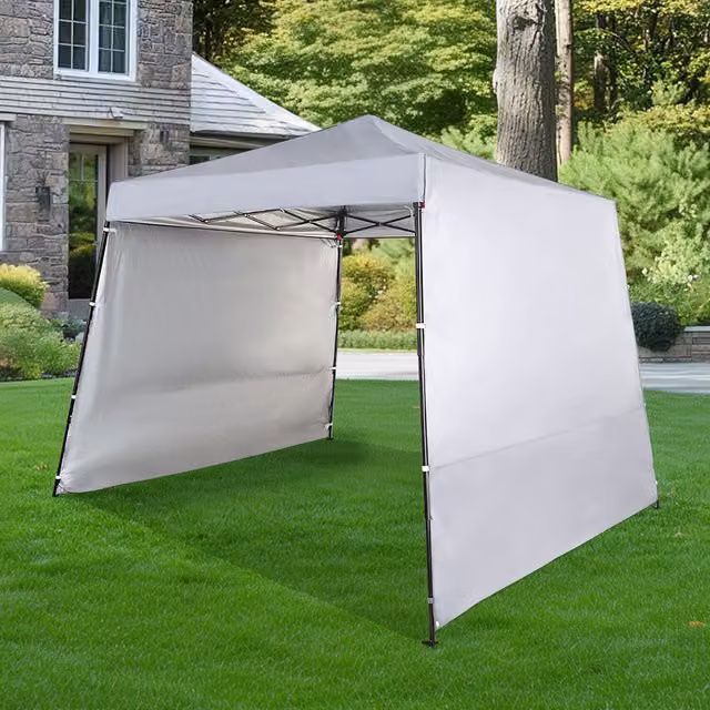 Outdoor Essentials White Pop Up Gazebo with Side Awnings