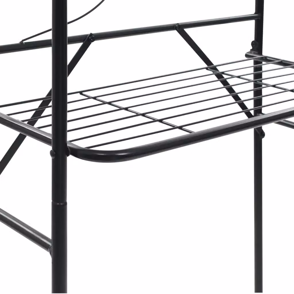 Berkfield Home Freestanding Metal Toilet Rack in Black, W/D/H: 60 x 33 x 174 cm – 2