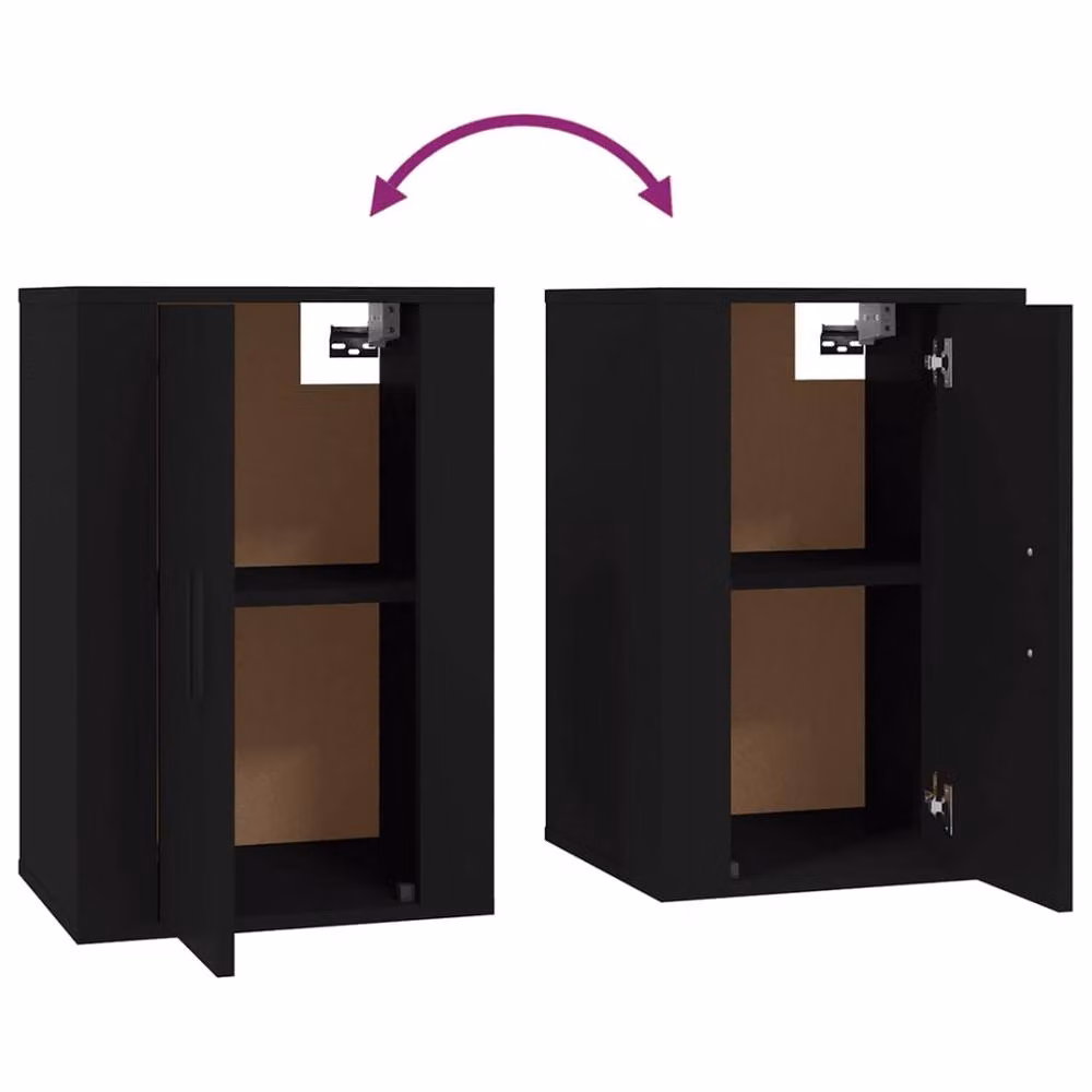 Berkfield Home Wall Mounted TV Cabinet in Black, W: 40 cm, D: 34.5 cm, H: 60 cm – 6