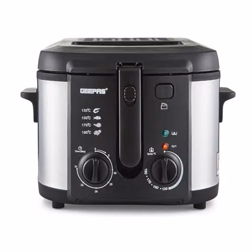 GEEPAS Silver Stainless Steel Deep Fat Fryer with 3L Capacity