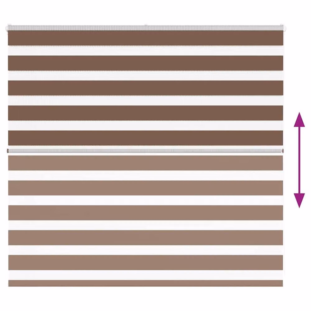 Berkfield Home Elegant Zebra Blind in Brown, W: 100 cm, H: 165 cm – 5