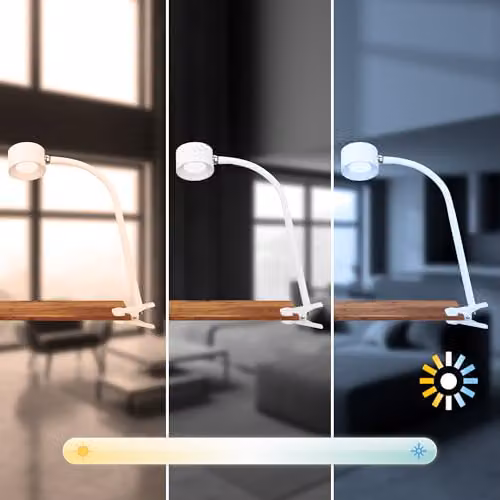 Briloner Rechargeable LED Clip On Reading Lamp with Dimmable CCT and Touch Control, White – 5