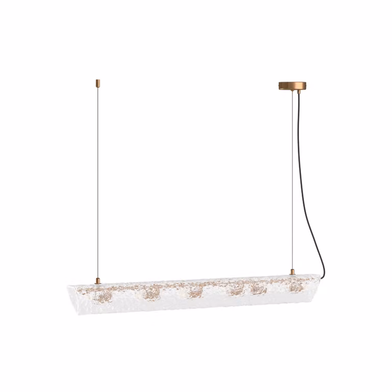 Dome Deco ALVA Pendant Light in White and Gold/Brass Glass