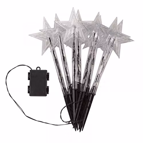 Smart Garden Ltd Set of 8 Star Pathfinder Stake Lights in White or Black – 2