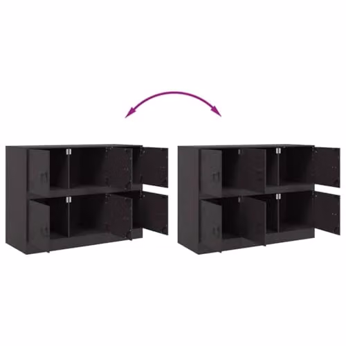 vidaXL Modern Matt Black Metal Sideboard W/D/H: 99 x 39 x 73 cm – 3